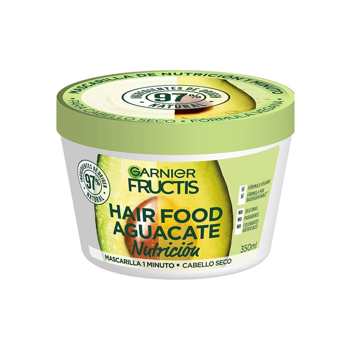 Mascarilla de Nutrición Garnier Fructis Hair Food Aguacate 350 ml garnier